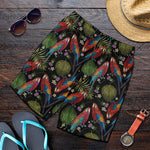 Embroidery Parrot Pattern Print Men's Shorts
