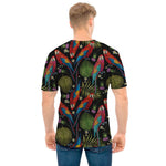 Embroidery Parrot Pattern Print Men's T-Shirt