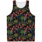 Embroidery Parrot Pattern Print Men's Tank Top