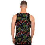 Embroidery Parrot Pattern Print Men's Tank Top