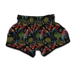 Embroidery Parrot Pattern Print Muay Thai Boxing Shorts