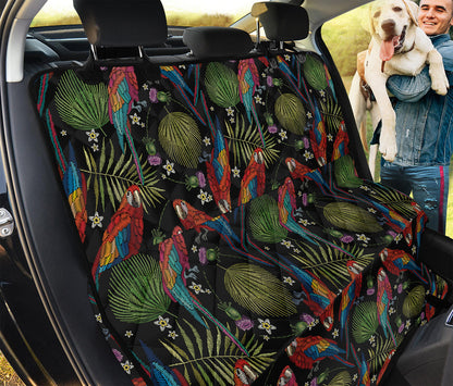 Embroidery Parrot Pattern Print Pet Car Back Seat Cover