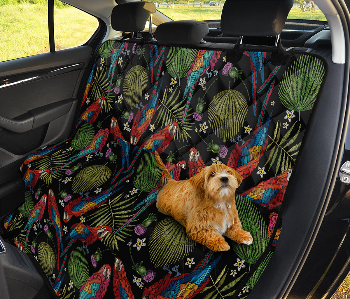 Embroidery Parrot Pattern Print Pet Car Back Seat Cover