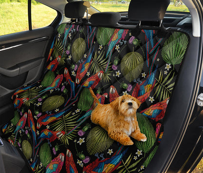 Embroidery Parrot Pattern Print Pet Car Back Seat Cover