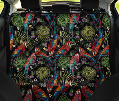 Embroidery Parrot Pattern Print Pet Car Back Seat Cover