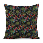 Embroidery Parrot Pattern Print Pillow Cover