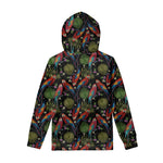 Embroidery Parrot Pattern Print Pullover Hoodie