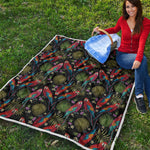 Embroidery Parrot Pattern Print Quilt