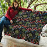 Embroidery Parrot Pattern Print Quilt