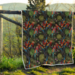 Embroidery Parrot Pattern Print Quilt