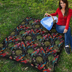 Embroidery Parrot Pattern Print Quilt