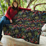 Embroidery Parrot Pattern Print Quilt