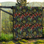 Embroidery Parrot Pattern Print Quilt