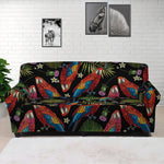 Embroidery Parrot Pattern Print Sofa Cover