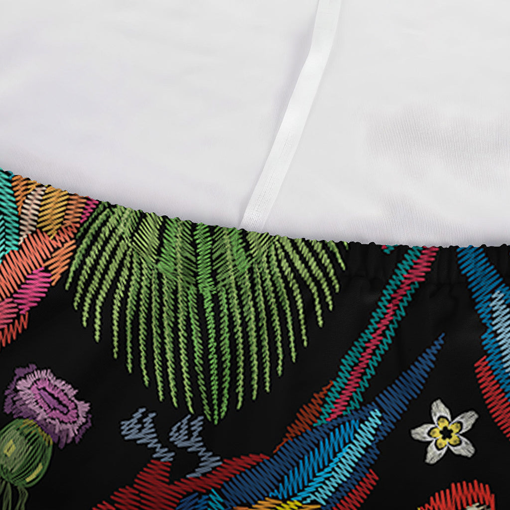 Embroidery Parrot Pattern Print Sofa Cover