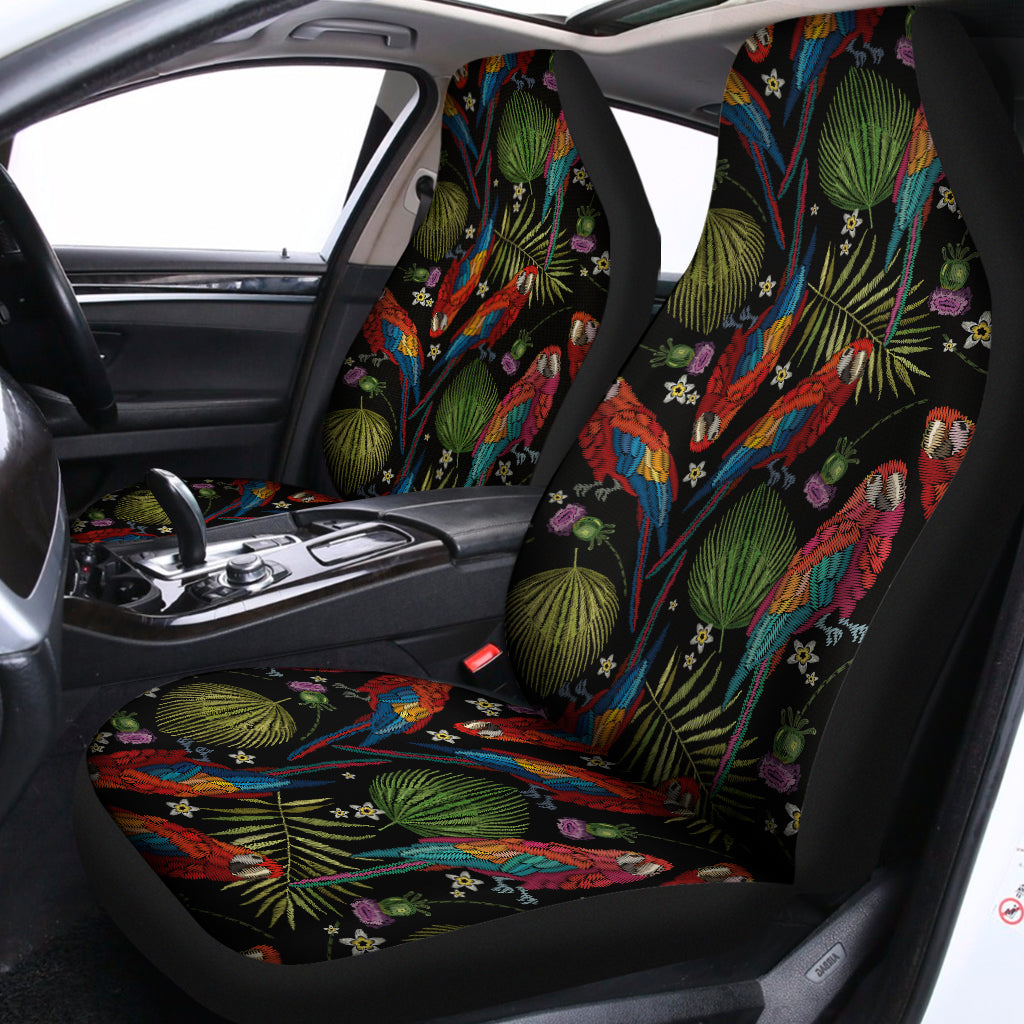 Embroidery Parrot Pattern Print Universal Fit Car Seat Covers