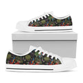Embroidery Parrot Pattern Print White Low Top Sneakers