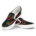 Embroidery Parrot Pattern Print White Slip On Sneakers