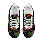 Embroidery Parrot Pattern Print White Sneakers