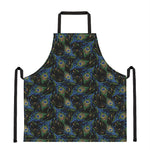 Embroidery Peacock Feather Print Apron
