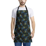 Embroidery Peacock Feather Print Apron
