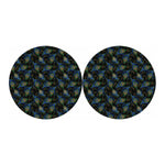 Embroidery Peacock Feather Print Car Coasters