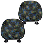 Embroidery Peacock Feather Print Car Headrest Covers