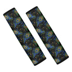 Embroidery Peacock Feather Print Car Seat Belt Covers