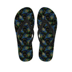 Embroidery Peacock Feather Print Flip Flops