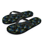 Embroidery Peacock Feather Print Flip Flops