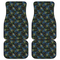 Embroidery Peacock Feather Print Front and Back Car Floor Mats