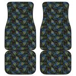 Embroidery Peacock Feather Print Front and Back Car Floor Mats