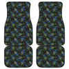 Embroidery Peacock Feather Print Front and Back Car Floor Mats