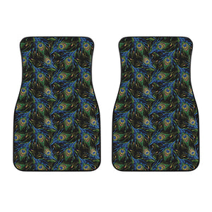 Embroidery Peacock Feather Print Front Car Floor Mats