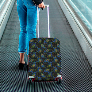 Embroidery Peacock Feather Print Luggage Cover