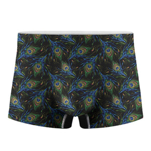 Embroidery Peacock Feather Print Men's Boxer Briefs