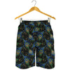 Embroidery Peacock Feather Print Men's Shorts