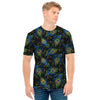 Embroidery Peacock Feather Print Men's T-Shirt