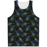 Embroidery Peacock Feather Print Men's Tank Top