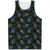 Embroidery Peacock Feather Print Men's Tank Top