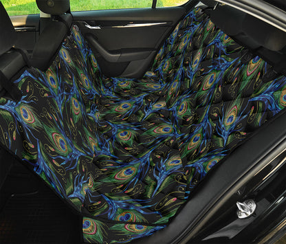 Embroidery Peacock Feather Print Pet Car Back Seat Cover
