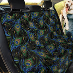 Embroidery Peacock Feather Print Pet Car Back Seat Cover