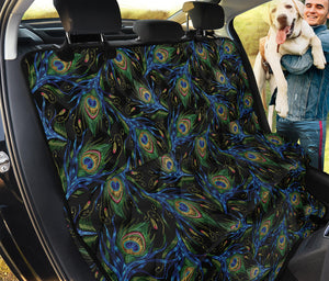 Embroidery Peacock Feather Print Pet Car Back Seat Cover