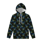 Embroidery Peacock Feather Print Pullover Hoodie