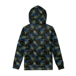 Embroidery Peacock Feather Print Pullover Hoodie