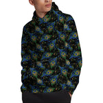 Embroidery Peacock Feather Print Pullover Hoodie