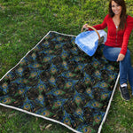 Embroidery Peacock Feather Print Quilt