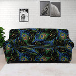 Embroidery Peacock Feather Print Sofa Cover