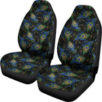 Embroidery Peacock Feather Print Universal Fit Car Seat Covers