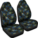 Embroidery Peacock Feather Print Universal Fit Car Seat Covers